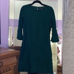 Emerald Lace Overlay Dress
